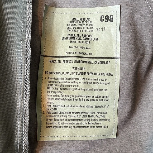 Propper international, all purpose environmental camouflage parka. - Picture 9 of 10